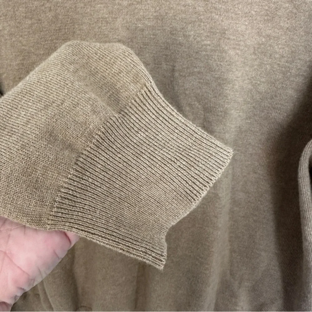 J. Crew Sweater Mens XL V-Neck Brown Cotton‎ Pullover Academia Casual